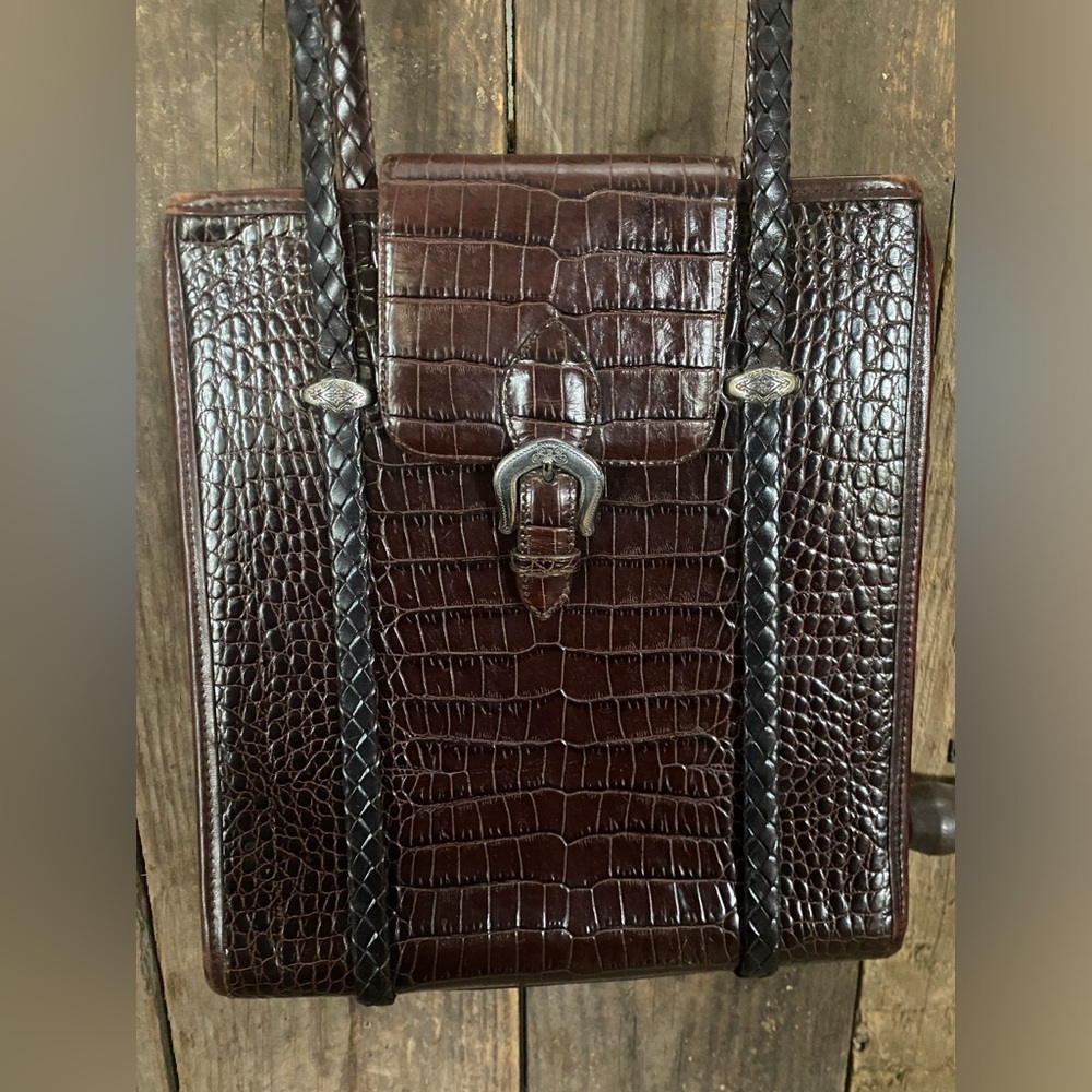 Brighton Donna Shoulder Bag Purse - 1996 - Crocodile Leather EUC Vintage